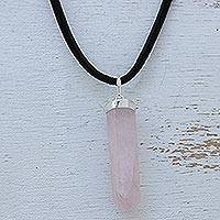 Rose Quartz Pendant (Large) with Cord